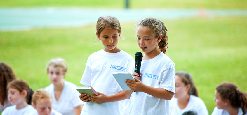 At our weekly services, girls share what Camp Pinecliffe means to them.